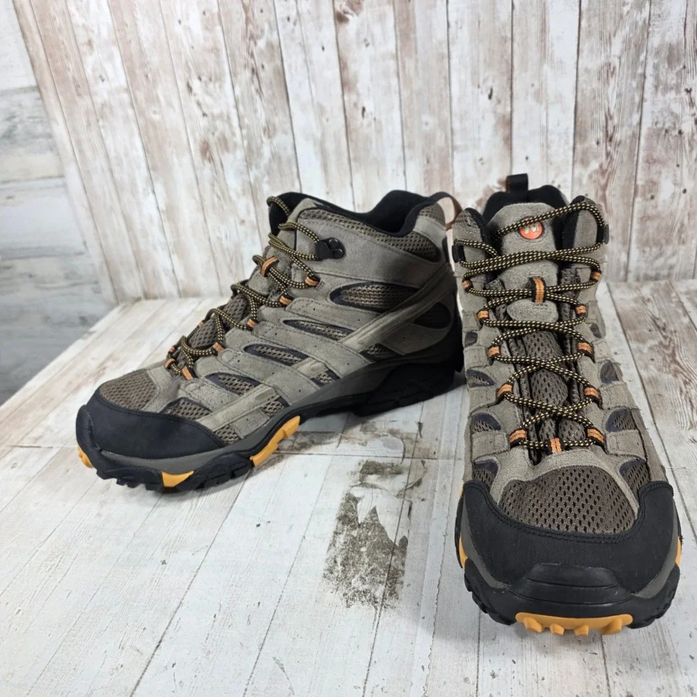 Merrell Moab 3 Mid Mens Hiking Boots Walnut Brown Suede Vibram J06045W Size 13W